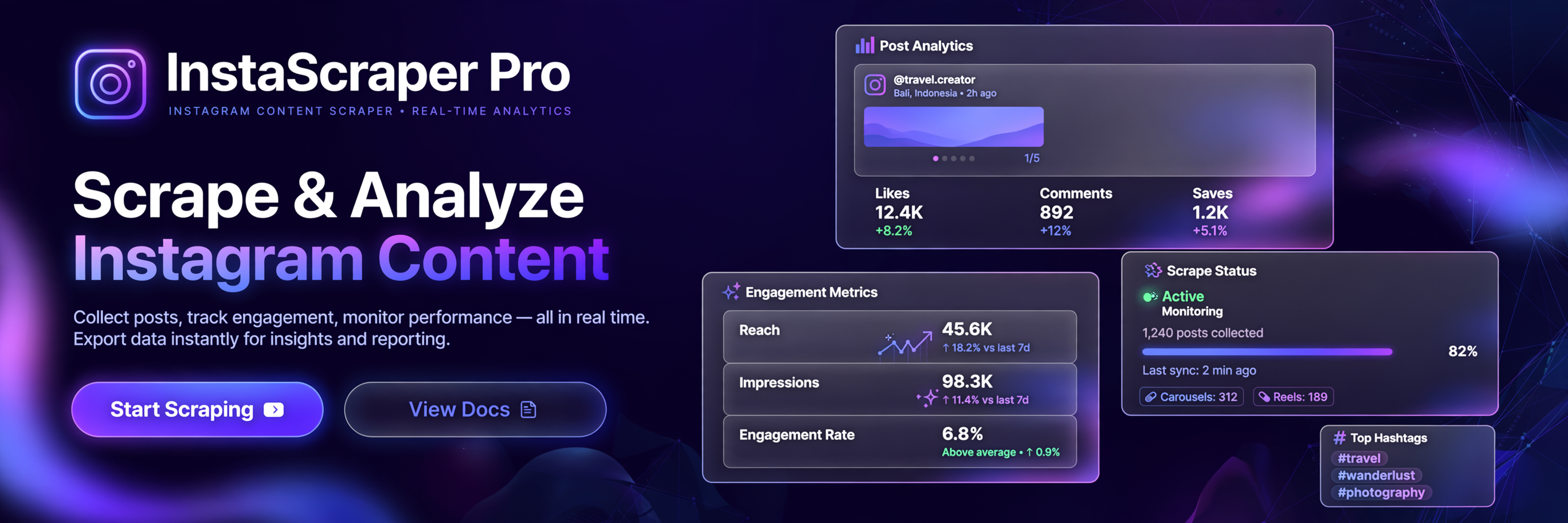 Instagram Post & Content Scraper Banner