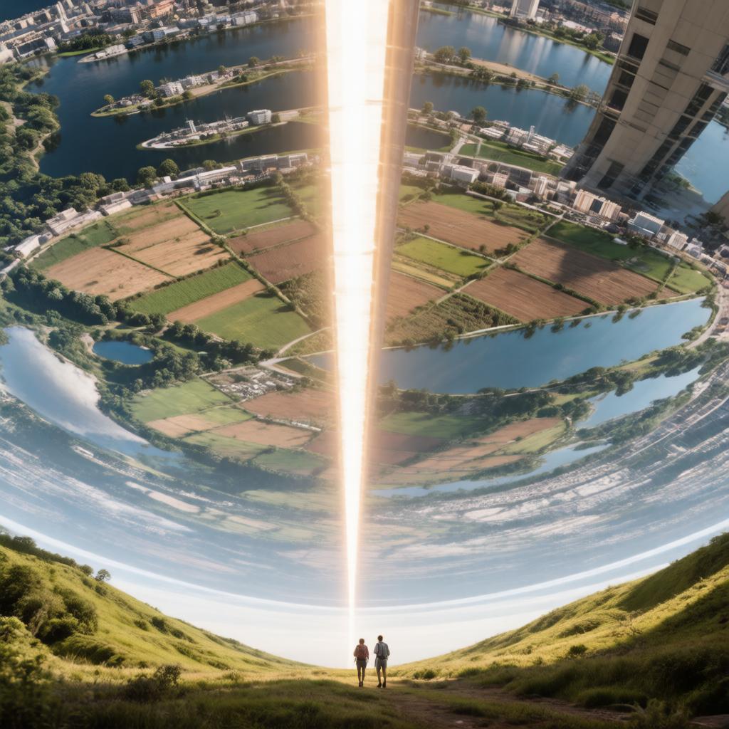 AI generated O'Neill cylinder sci-fi space habitat — Hunyuan Image 3 science fiction