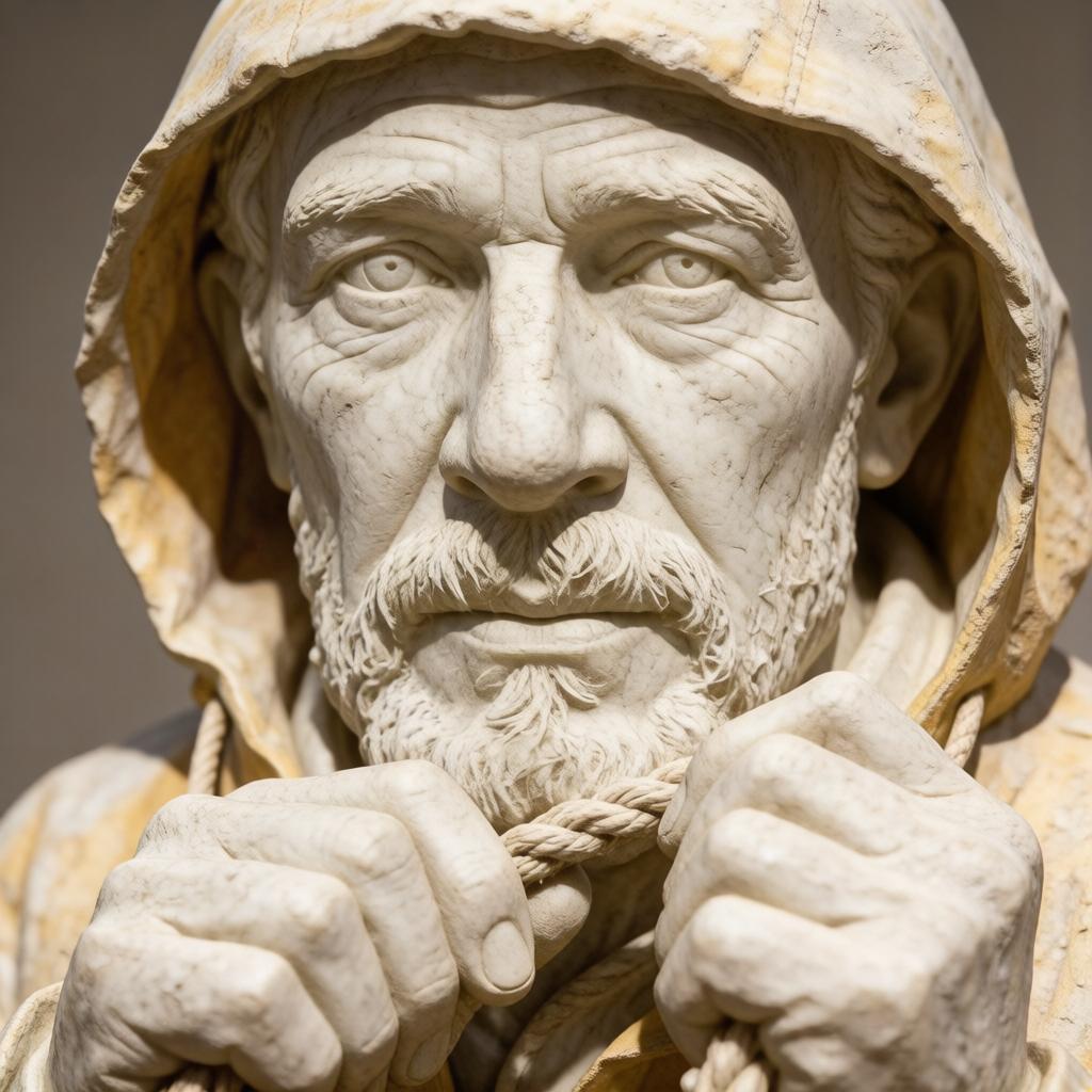 Photo converted to marble statue, identity preserved — Hunyuan Image 3 image to image