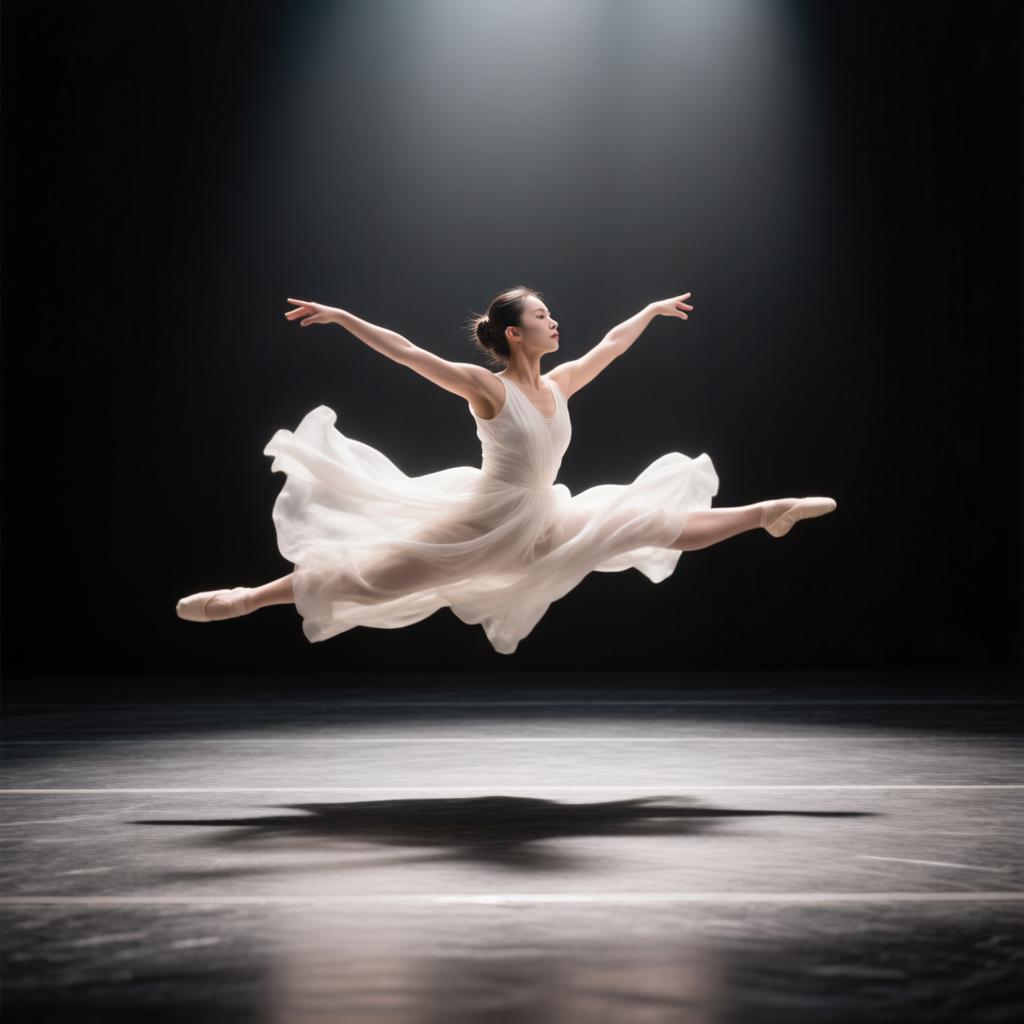 AI generated ballerina mid-leap with correct anatomy — Hunyuan Image 3