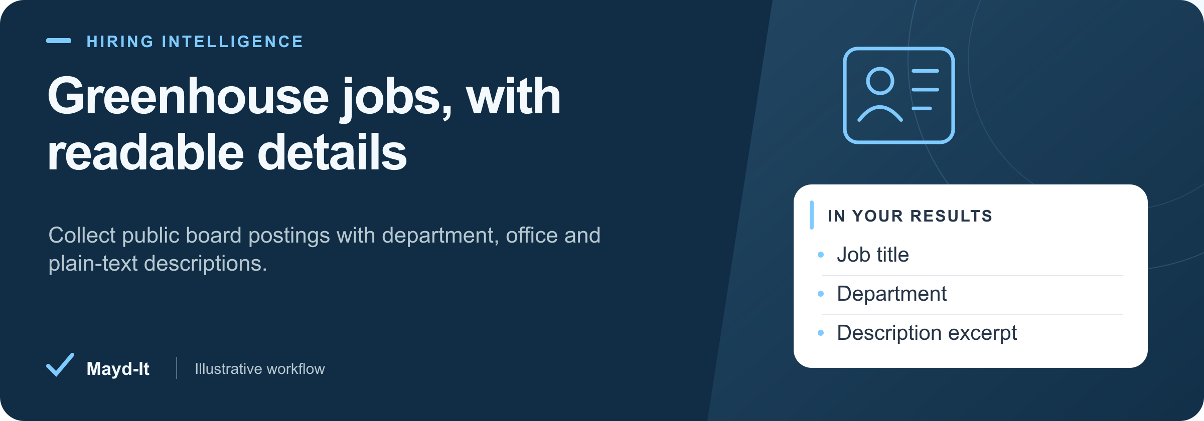 Greenhouse jobs, with readable details — illustrative workflow