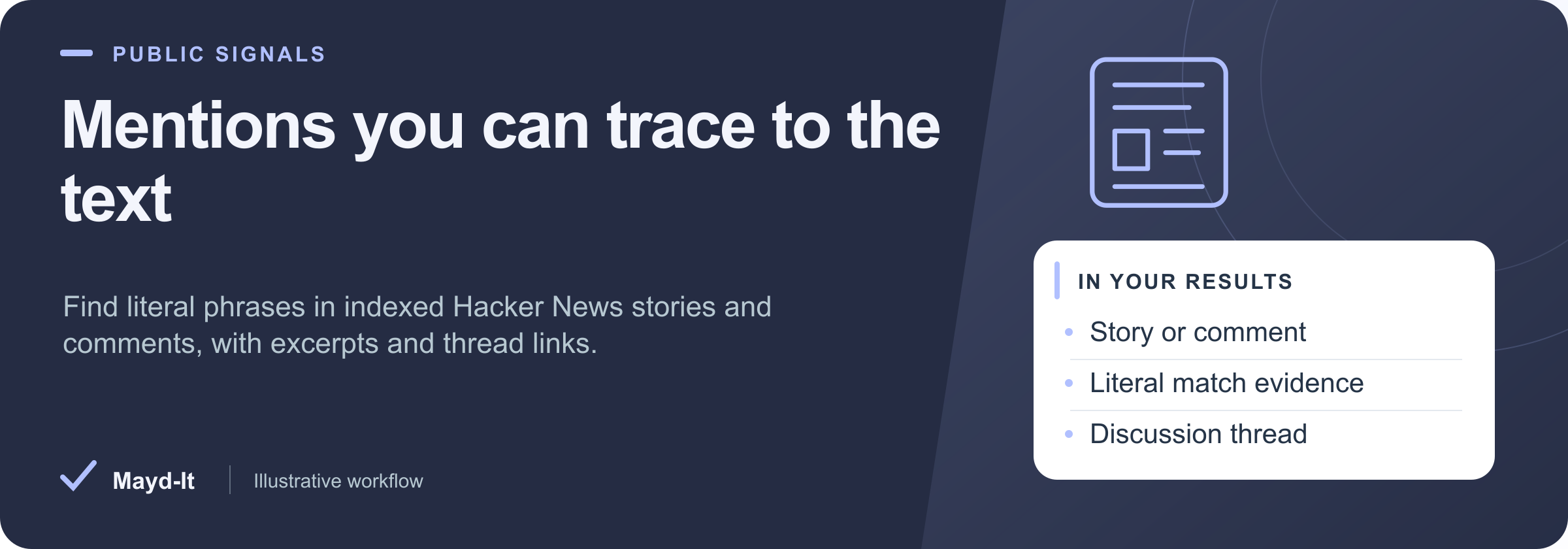 Mentions you can trace to the text — illustrative workflow