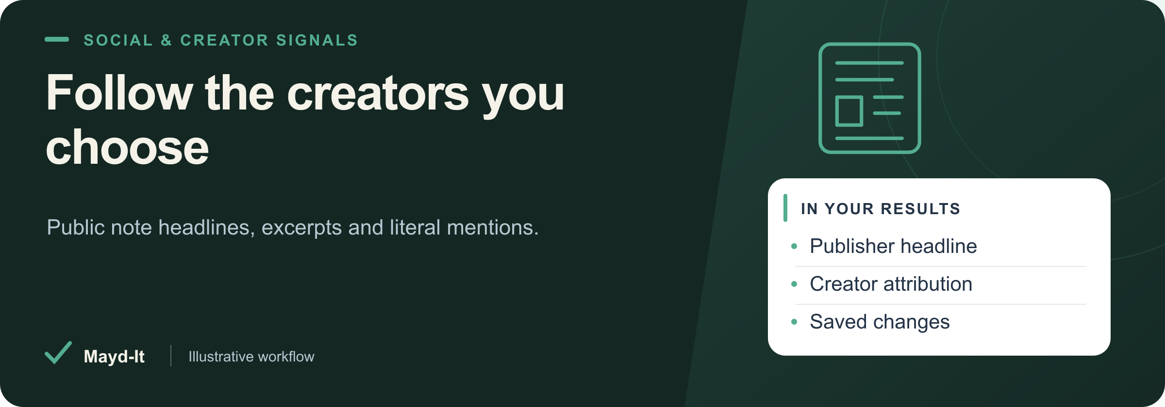 Follow the creators you choose — illustrative workflow