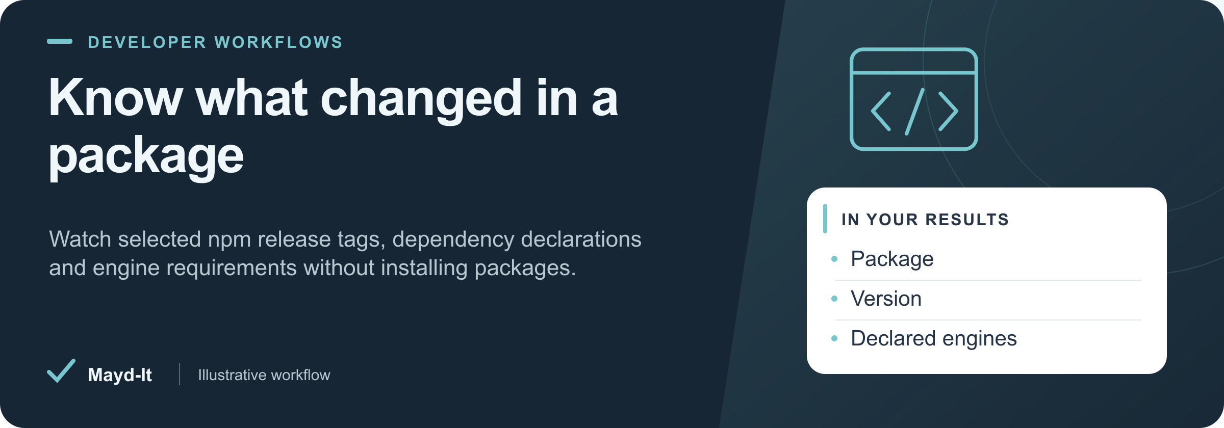 Know what changed in a package — illustrative workflow