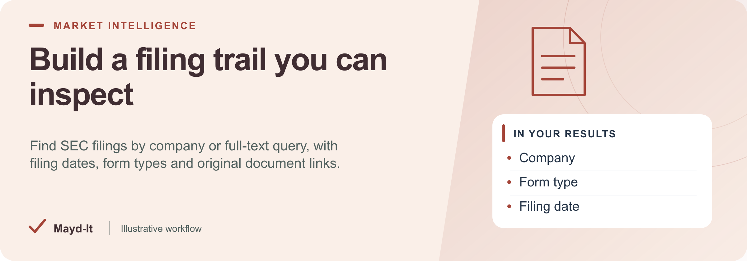 Build a filing trail you can inspect — illustrative workflow