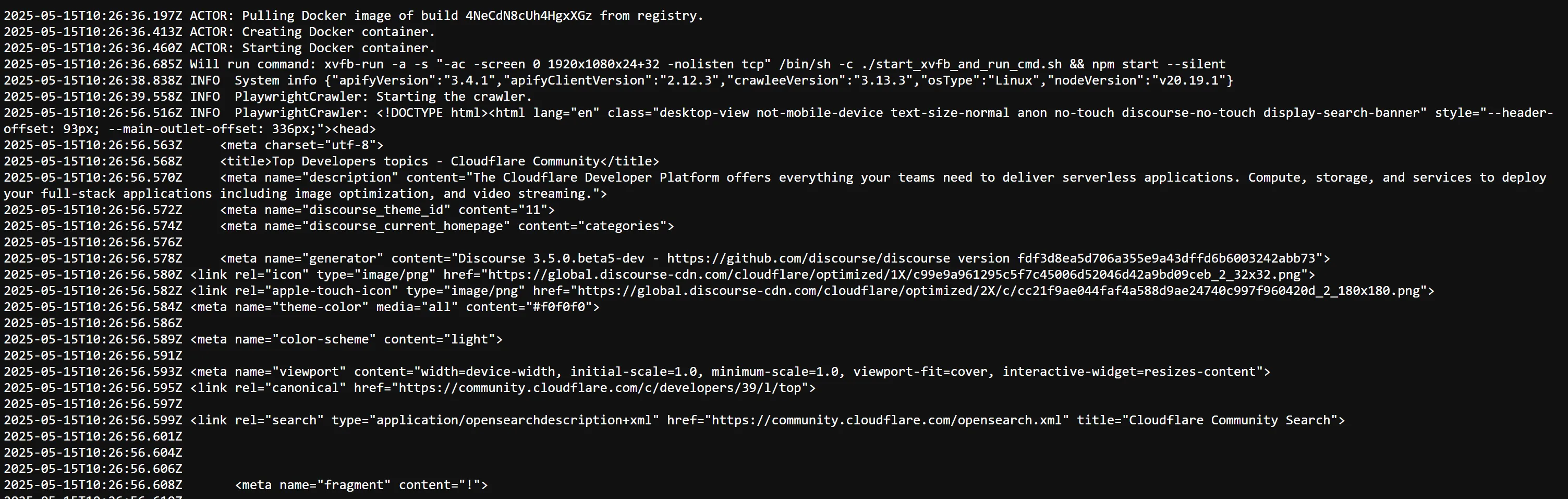 Note the HTML of the target page in the full logs