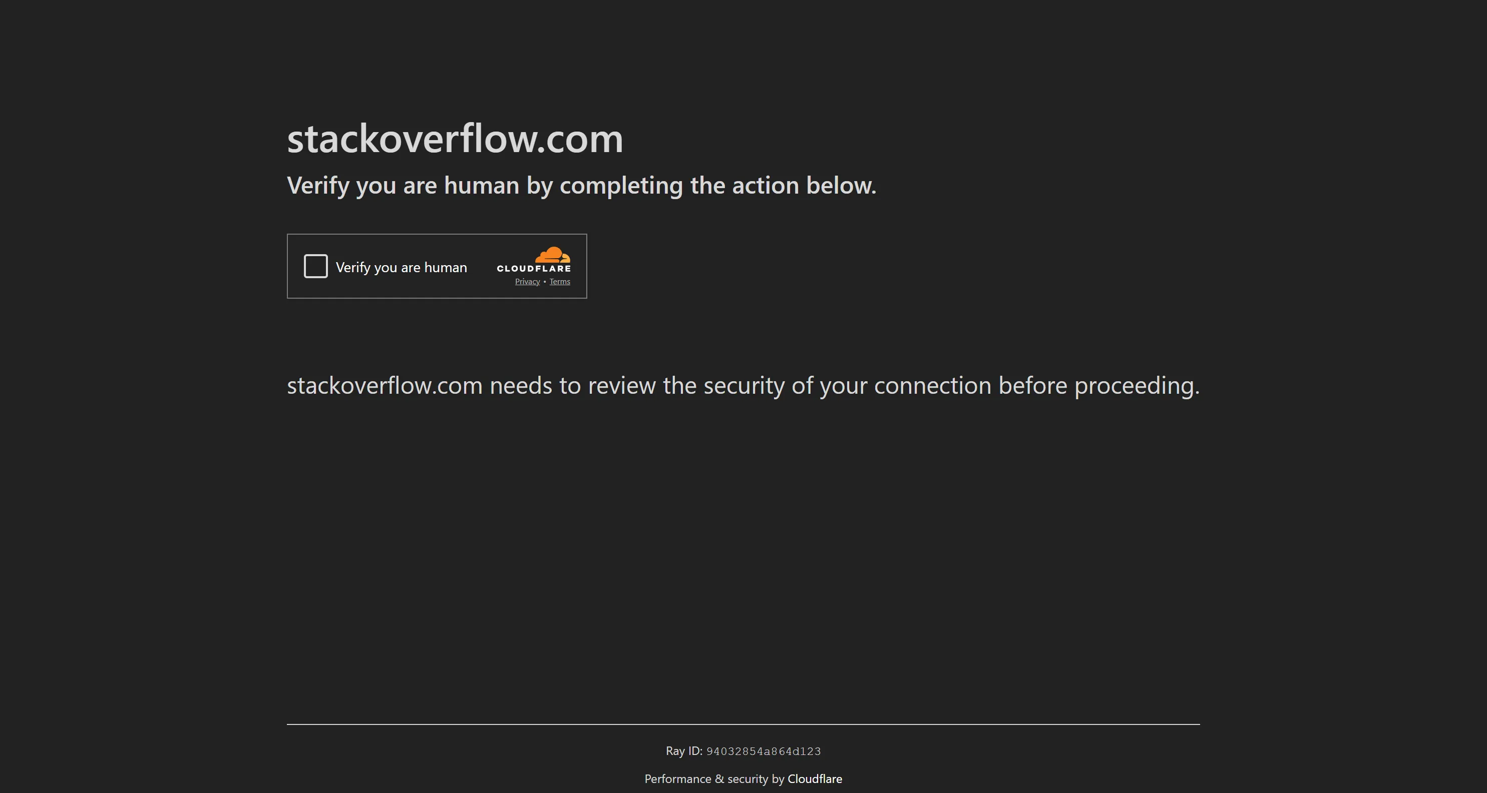 The Cloudflare Turnstile challenge on stackoverflow.com