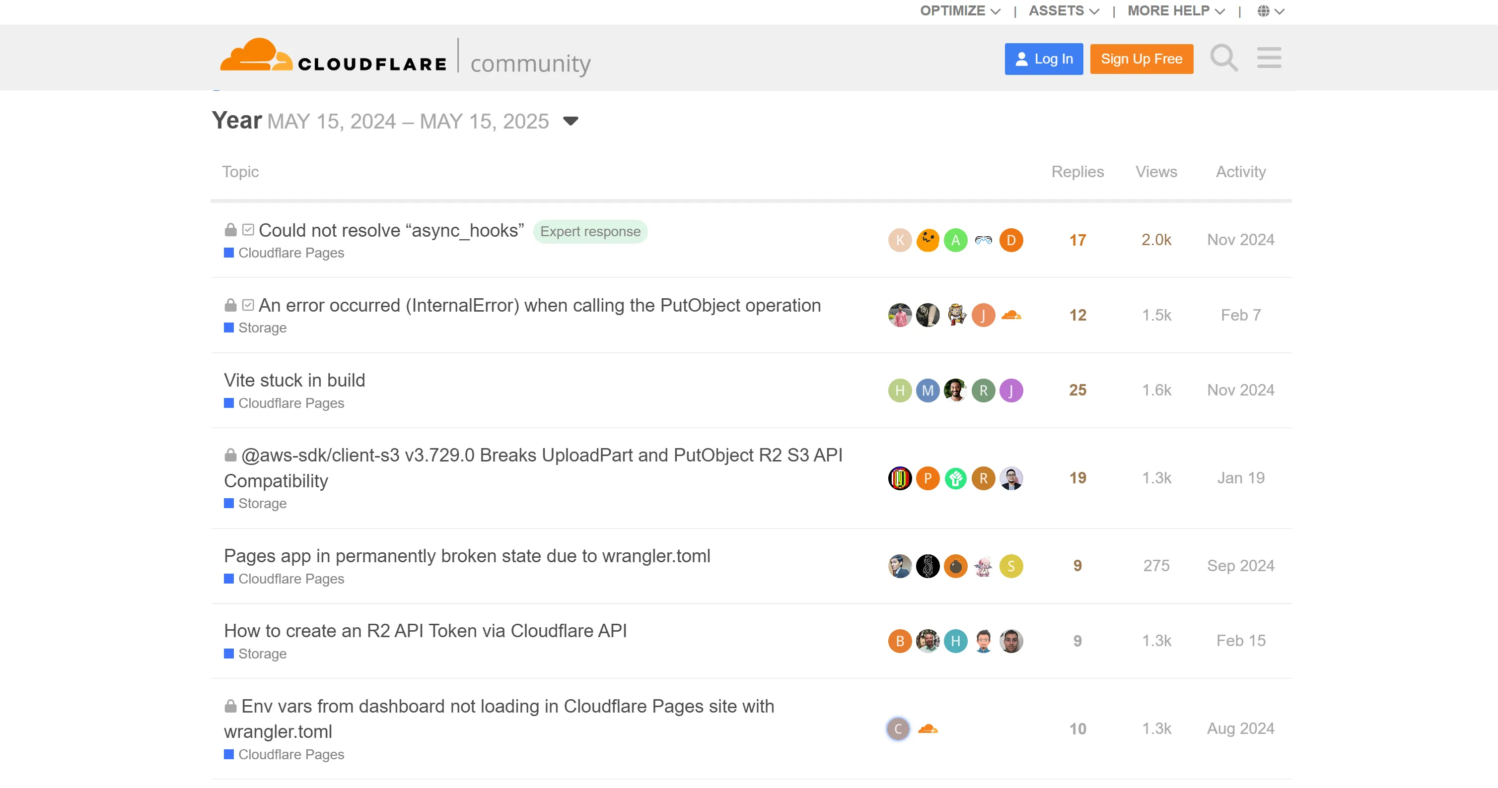 The discussion table on the target page