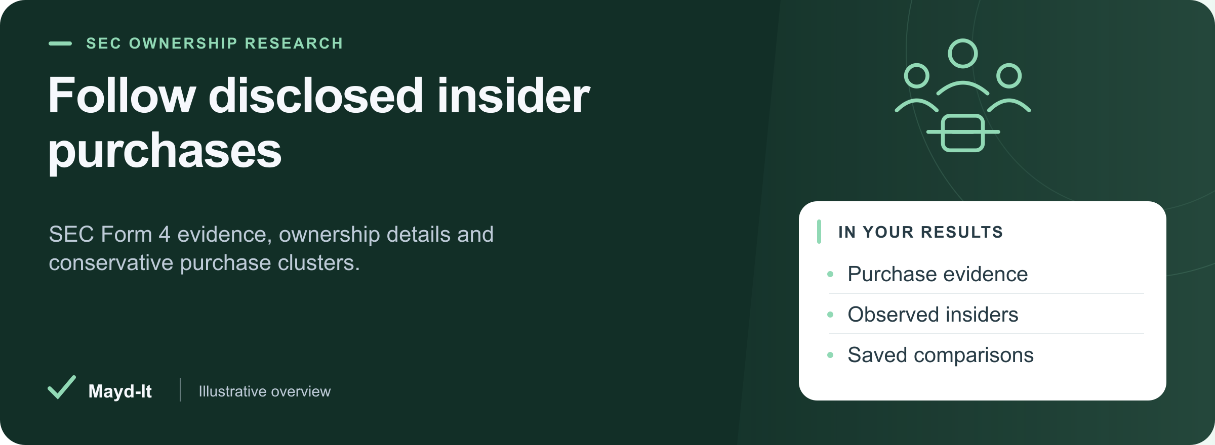 SEC Form 4 purchase evidence, observed insider counts and saved comparisons