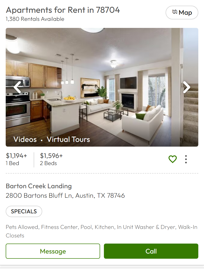 Apartments.com search results page that Apartments.com Scraper turns into rows