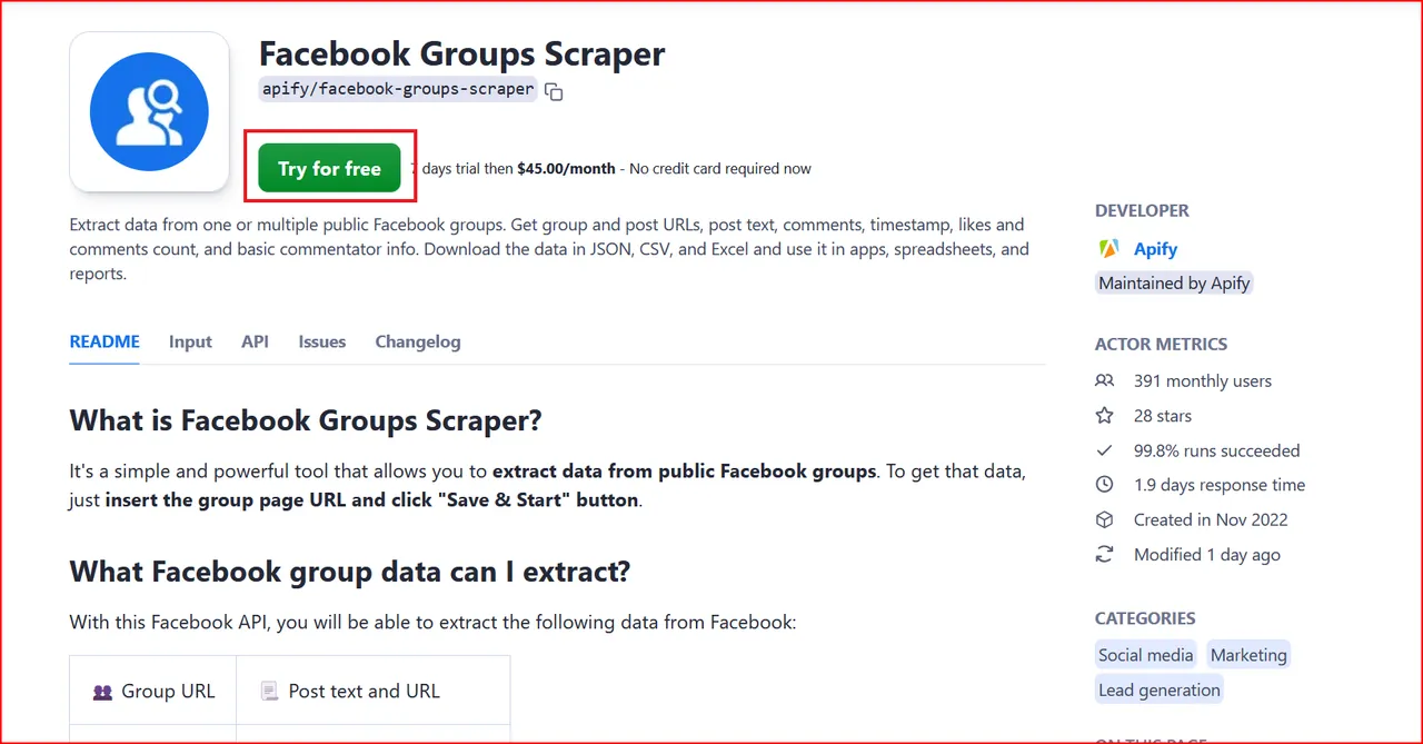 Facebook Groups Scraper