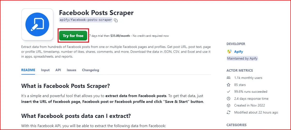 Facebook Posts Scraper